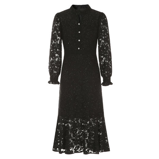 EITIE爱特爱气质修身显瘦钩花蕾丝连衣裙秋季新款C2407424 商品图5