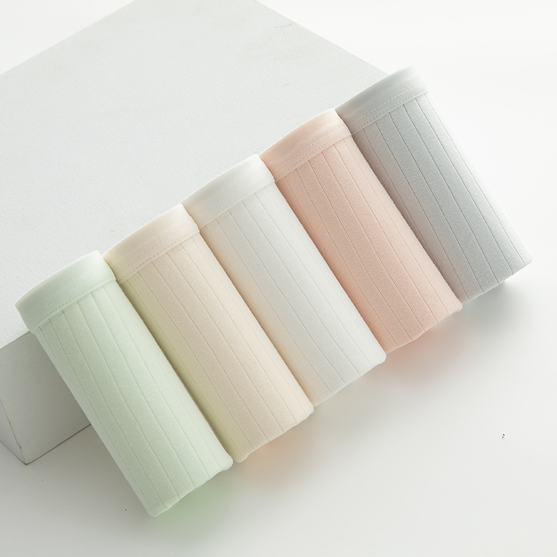 【纯棉本棉7条39.9元】3A级抗JUN纯棉内裤 日系莫兰迪简约纯色内裤女士中腰透气纯棉裆包臀薄款学生三角裤