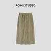 ROMI STUDIO“甄选汉麻”100%汉麻纸皱感松紧腰直筒半裙 421X8040 商品缩略图0