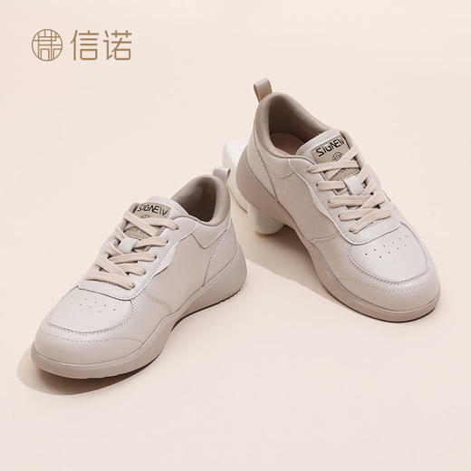 信诺真皮舒适女鞋2024新款秋季百搭软底运动中老年妈妈鞋旅游皮鞋Q5706-1 商品图6