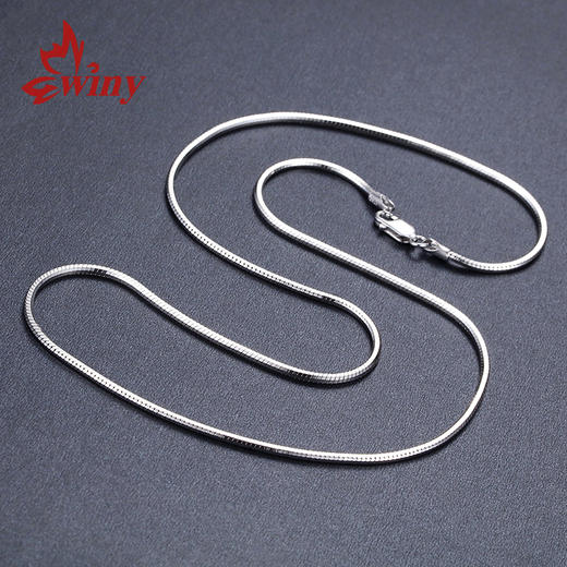 【Winy】990 纯银八角蛇骨链男女款足银简约细款锁骨链时尚百搭可叠戴银饰项链 商品图0