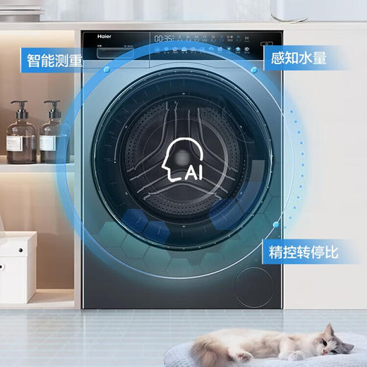海尔10公斤超薄洗衣机 精华洗2.0 525大筒径 智能投放 超声波空气洗 XQG100-HBD14166PROL 商品图4