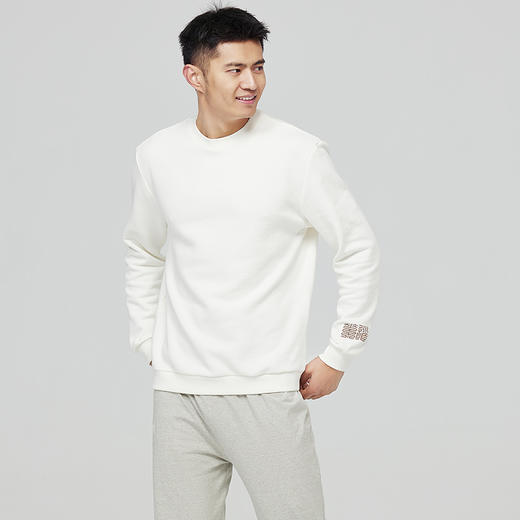 素道天然有机彩棉圆领情侣卫衣 时尚男女同款运动衫 针织长袖装 商品图3
