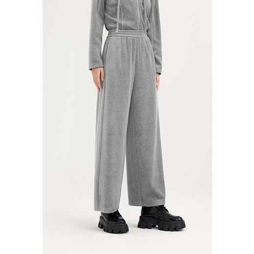 【商场同款】诗凡黎灰色直筒休闲裤2024春新款垂感长裤3F1150101 商品图2