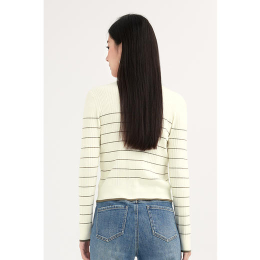 【特惠不退货】诗凡黎条纹针织开衫2024春新款气质上衣女3F2130201 商品图4