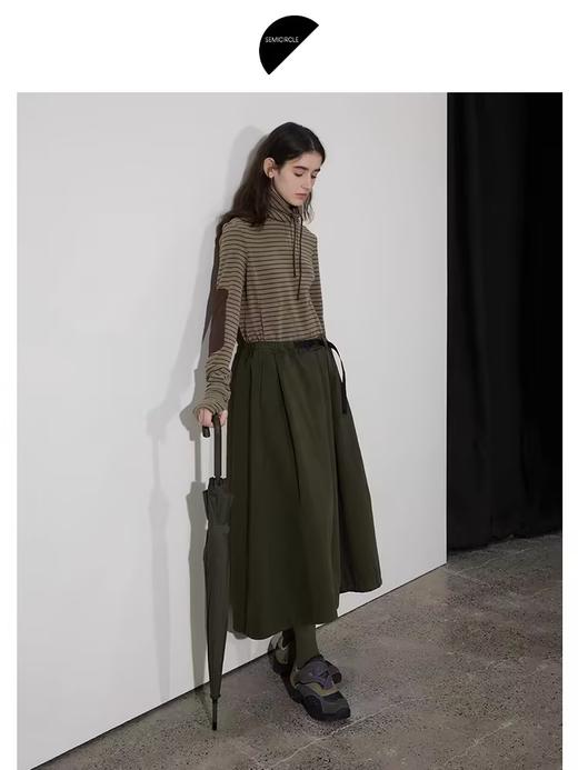 半圆/D24401475/不对称棉质水洗半身裙 商品图1