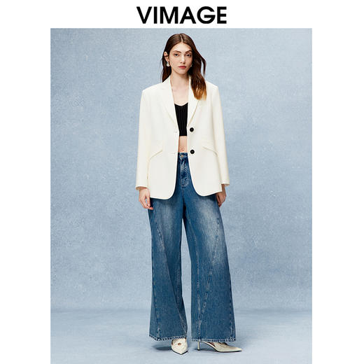 VIMAGE纬漫纪秋季新款时尚简约高级通勤西装外套V2203803 商品图1