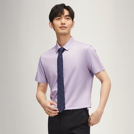【无缝工艺】柒牌男士短袖衬衫2025夏季新款含莫代尔舒适休闲衬衣	128A70320 商品图1