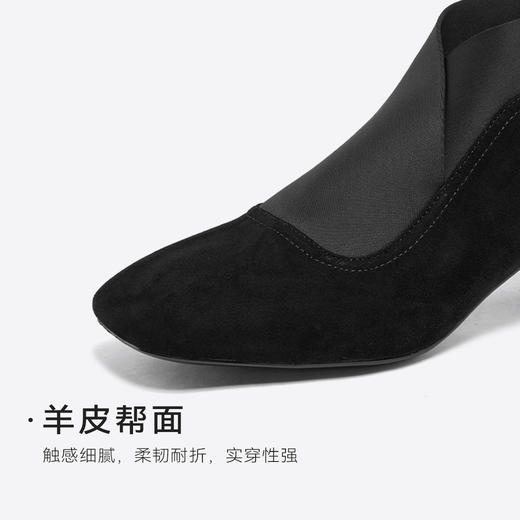 星期六简约素面弹力中粗跟踝靴SSC4116223 商品图6