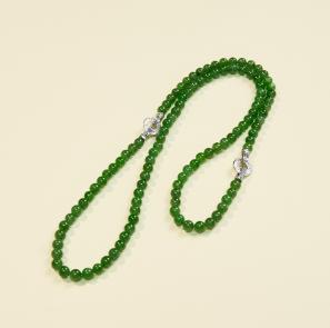 玉美人菲菲HZ#碧玉项链两戴款-圆珠约6mm 商品图0