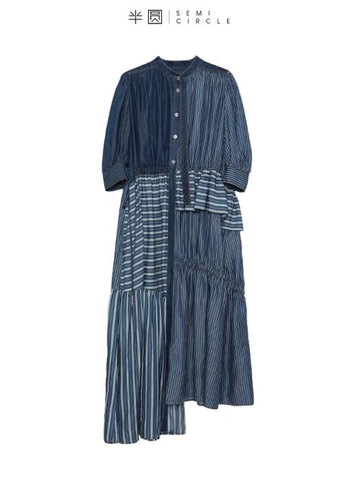 半圆/D23214227/条纹设计感超好看长款连衣裙 商品图3