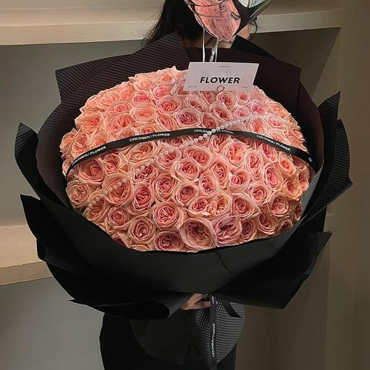 七夕鲜花花束 【与你相伴】99朵粉玫瑰花束（可备注送货时间） 商品图0