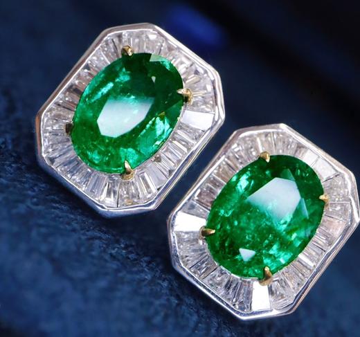 1.985ct 祖母绿耳钉 商品图3