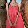 【法式轻奢系列！高级感挂脖连衣裙】多巴胺海边，挂脖性感度墙裂推荐，法式过膝长裙压褶大摆连衣裙，波西米亚海边度假中长裙L 商品缩略图5