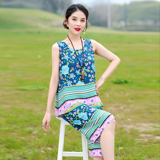 棉绸套装妈妈装，加肥大码中老年家居服两件套HS 商品图2