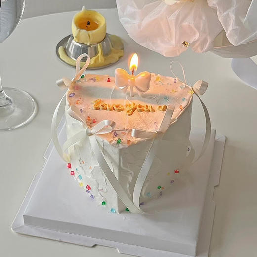 白色简约爱心 七夕蛋糕（百分百进口动物奶油） 商品图0