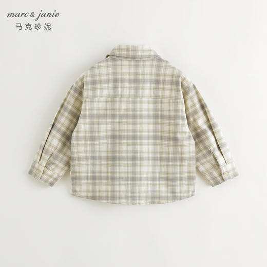 马克珍妮男童经典格纹纯棉衬衫儿童衬衣轻潮2024年秋装新款241512 商品图1