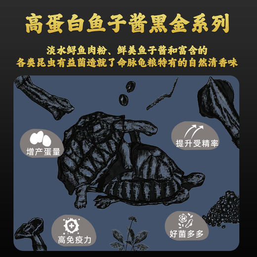 【0-1岁龟苗】命脉新品鱼子酱龟粮50%高蛋，白水龟/半水龟通用粮 商品图4