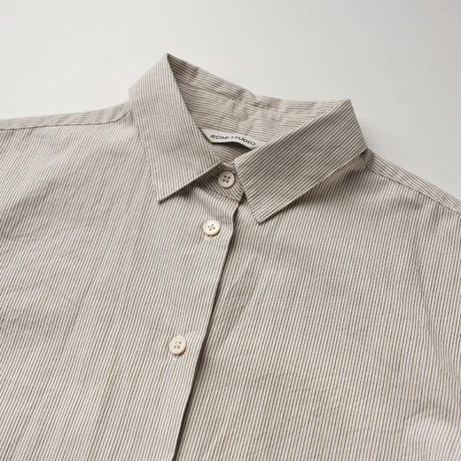 ROMI STUDIO “法式优雅” 100%肤感棉低饱和宽松条纹衬衣 24SST728 商品图2