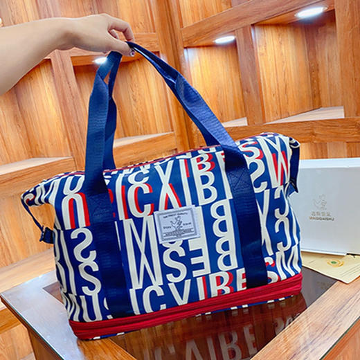 【瑜伽健身收纳行李袋，干湿分离设计，轻便短途旅行必备】手提大容量瑜伽健身干湿分离收纳行李袋 新款轻便短途旅行包袋 多层分隔设计，整齐收纳，不挤压，一袋搞定所有物品-QQ 商品图5