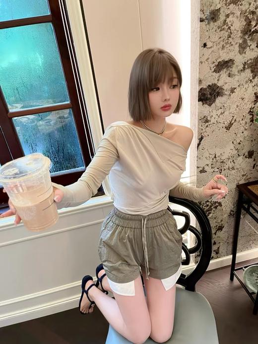 清仓捡漏  LINCHAOZHANG私服定制系列燕麦奶茶 LB240135 上衣LK240313 短裤 商品图0