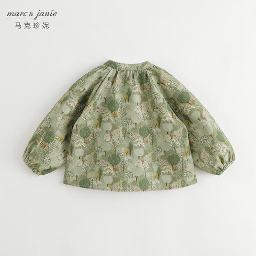 马克珍妮女童绿色丛林灯芯绒衬衫儿童满印衬衣上衣秋装新款241112 商品图1