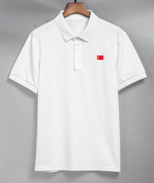 CHCH祈祈春夏国旗衫百搭短袖POLOT恤米白色男女同款CL2G1A002 商品图1