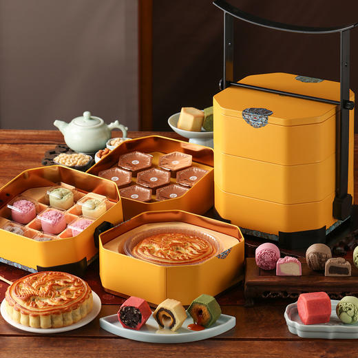 御茶膳房中秋节月饼礼盒装送礼高档流心奶黄五仁月饼礼品团购定制 商品图2