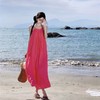 【法式轻奢系列！高级感挂脖连衣裙】多巴胺海边，挂脖性感度墙裂推荐，法式过膝长裙压褶大摆连衣裙，波西米亚海边度假中长裙L 商品缩略图2