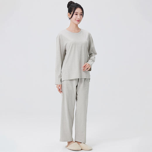 素道有机彩棉 纯棉男女长袖家居服 薄款情侣睡衣 100%棉套装 商品图0