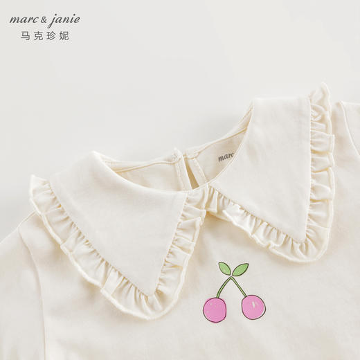 马克珍妮女童甜美娃娃领长袖T恤儿童打底衫2024年秋装新款241181 商品图3