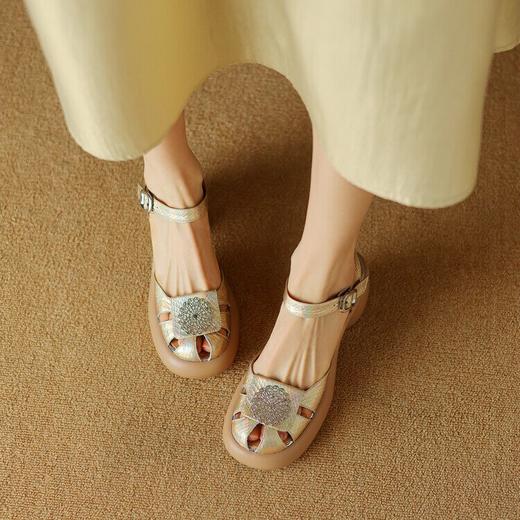 【预售5天】粗跟中跟防水台，时装鞋包头后空凉鞋ZYY&A805 商品图2