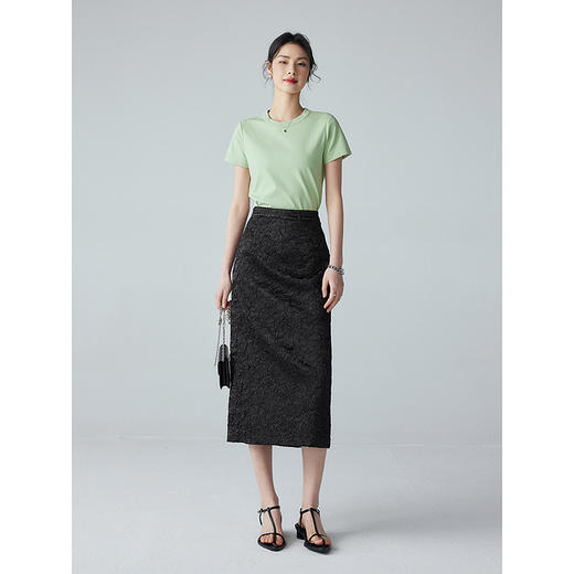 棉仓352617012-褶皱肌理半身裙 商品图1