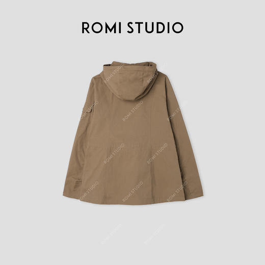 ROMI STUDIO“轻量风度”高密棉石酵酵洗连帽抽绳风衣外套24SSW1015 商品图1