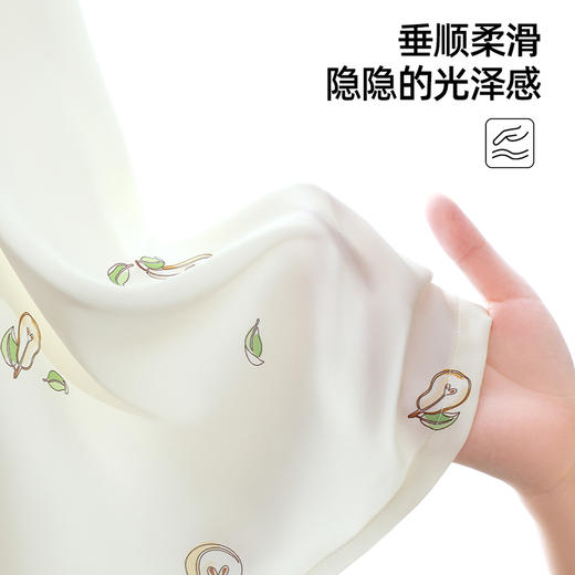 【商场同款】熳洁儿 夏季女士家居服清凉冰雪丝可爱梨子印花开衫短袖中裙24203106 商品图2