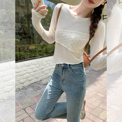 <曾小咸推荐>【白日梦蕾】杏色下摆不对称防晒衫 商品图1