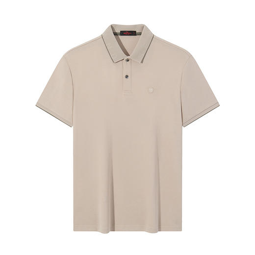 【天蚕系列】柒牌短袖POLO衫男2025夏季薄款时尚字母提花翻领上衣	128T70010 商品图4