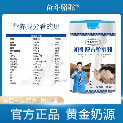 奋斗骆驼初乳配方驼奶粉300g（购满358元参与：1元报名送358元乳铁蛋白） 商品图3
