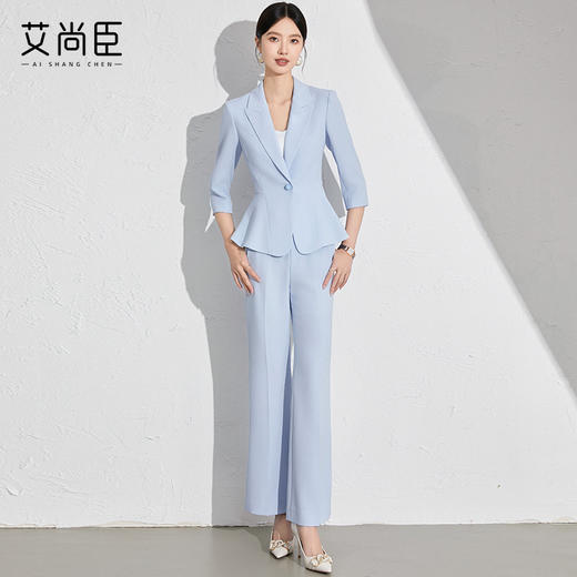 艾尚臣西装套装女修身显瘦通勤秋季工作服高级感商务职场正式场合两件套 商品图3