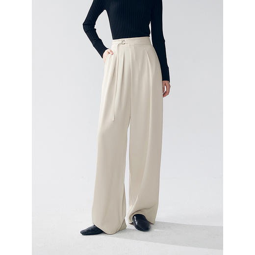 棉仓352618011-冰爽麻斜门襟阔腿裤 商品图0