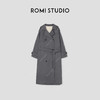 ROMI STUDIO“文艺作家”100%棉大翻领双排扣腰带廓形风衣 431F2042 商品缩略图3