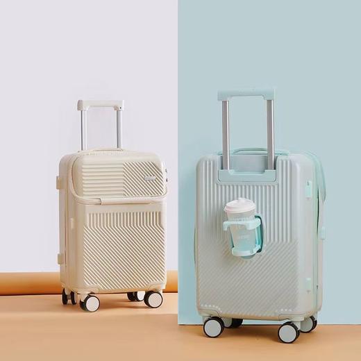 行李箱（可前开口，带侧挂钩，有折叠杯架）学生/旅行行李箱 商品图11