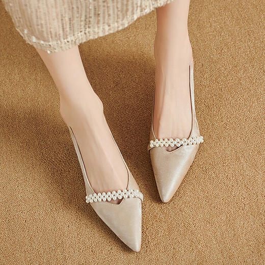 【预售5天】新款绝美法式后空包头凉鞋，尖头气质细跟高跟鞋珍珠YS&YSD0132 商品图3