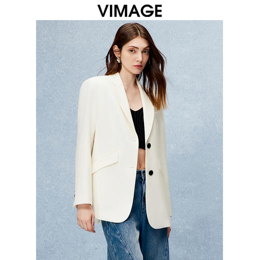 VIMAGE纬漫纪秋季新款时尚简约高级通勤西装外套V2203803 商品图2