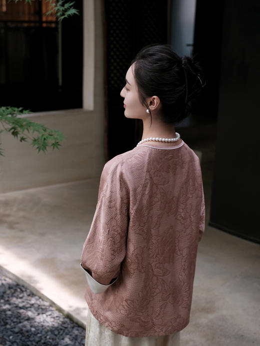 盛唐婧 |真丝香云纱四经绞罗对襟小外套 商品图4