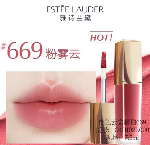 【订单实付低于299元，不发货】雅诗兰黛 绝色云裳唇釉669 G4DJ02L000-有效期至202703 商品图0