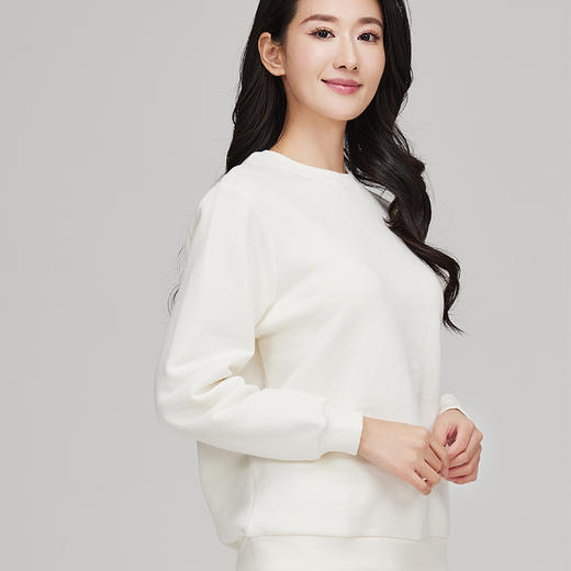 素道天然有机彩棉圆领情侣卫衣 时尚男女同款运动衫 针织长袖装 商品图1