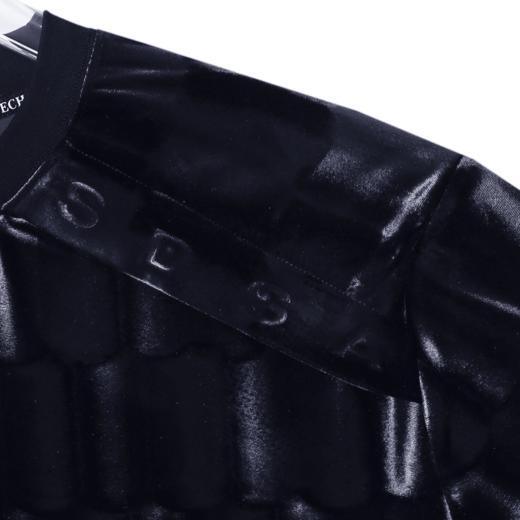 夏季新款时尚亮面叠层设计男士短袖百搭潮流休闲上衣宽松T恤 商品图3