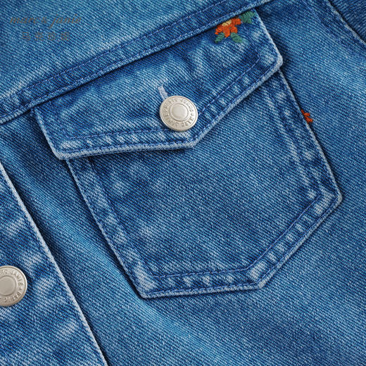 【商场同款】马克珍妮女童满底绣花软牛仔外套儿童夹克秋装241635 商品图3