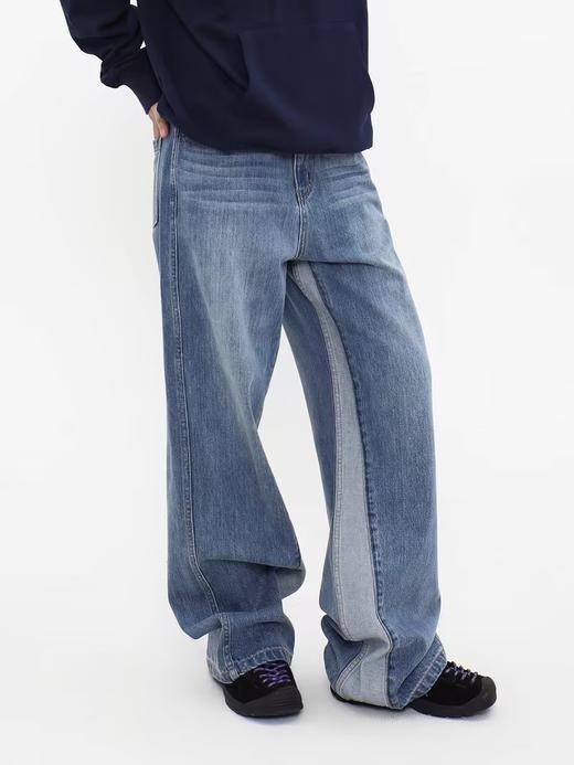 LIVINGTOWN/LT微喇复古拼接牛仔裤 商品图0